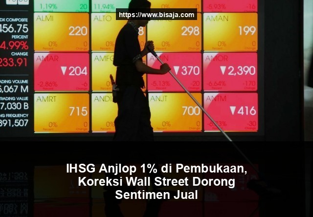 IHSG Anjlop 1% di Pembukaan, Koreksi Wall Street Dorong Sentimen Jual